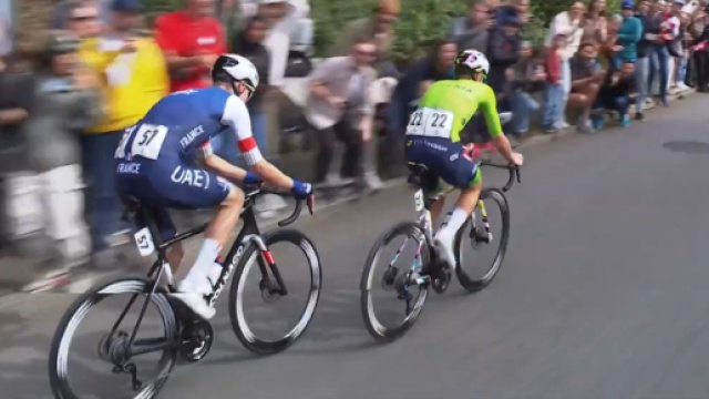 Tadej Pogacar e Pavel Sivakov ai Mondiali di ciclismo - Screenshot &copy; Eurosport