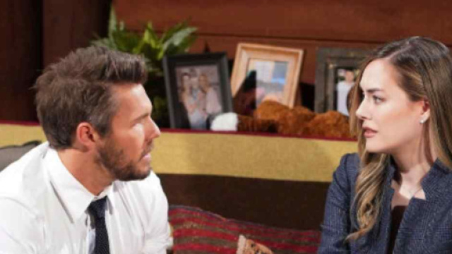 Liam e Hope in una scena di Beautiful &copy; Canale 5.