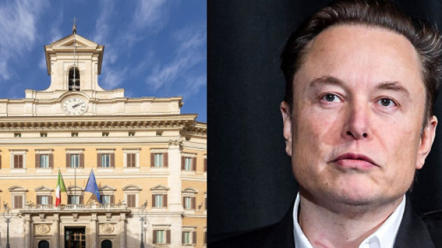 L'esterno di Palazzo Montecitorio e l'imprenditore Elon Musk ((&copy; Wikipedia common )