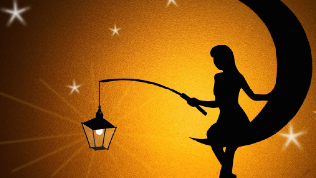 Luce di stelle, con figura femminile e luna - &copy; Pixabay.