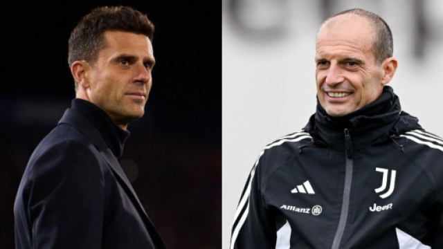 Thiago Motta e Massimiliano Allegri. Foto &copy; Juventus