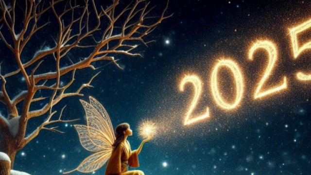 Una fata illumina la scritta 2025 &copy; Pixabay.