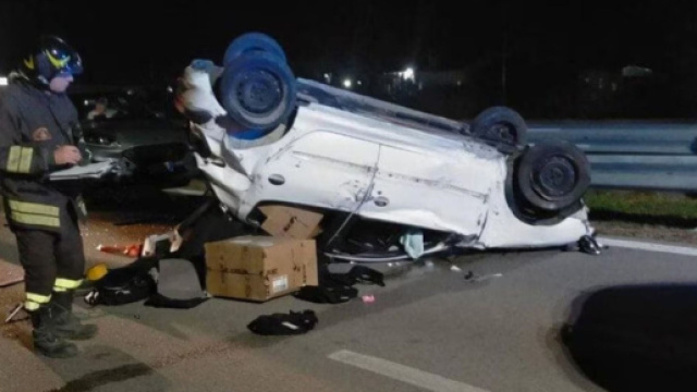 L'incidente stradale avvenuto sull'Autostrada A19 - &copy; Vigili del Fuoco