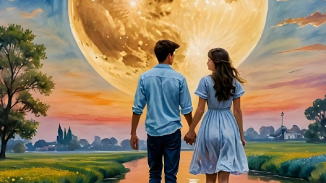 Coppia innamorata con luna piena - &copy; Pixabay