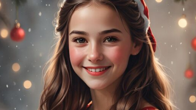 Ragazza sorridente a Natale &copy; Immagine di Pixabay