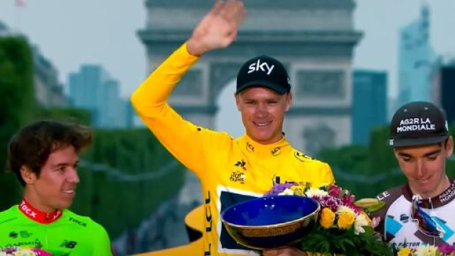 Chris Froome sul podio del Tour de France - &copy; Youtube Tour de France