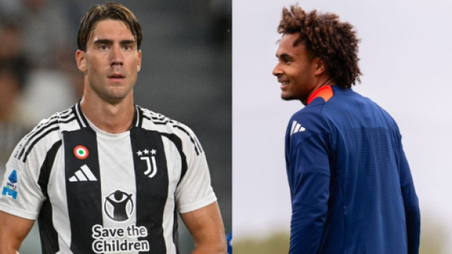 Dusan Vlahovic, attaccante della Juventus. Foto &copy; Juventus FC. Joshua Zirkzee, attaccante del Manchester United. Foto &copy; Manchester United