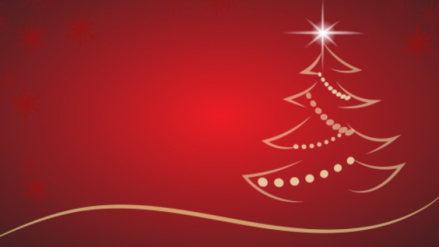 Albero di Natale stilizzato su sfondo rosso - &copy; Pixabay