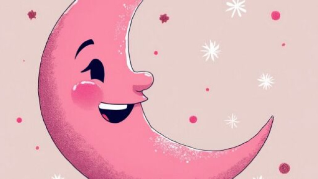 Luna rosa che sorride &copy; Grok Ai X.