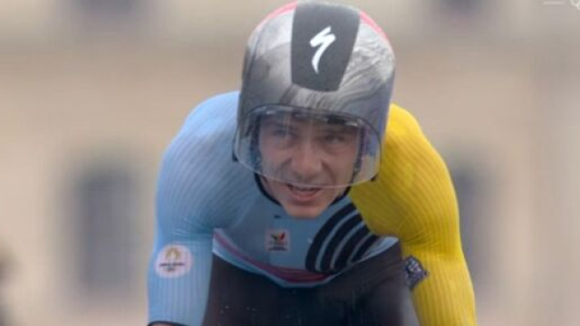 Remco Evenepoel alle Olimpiadi di Parigi - &copy; Screenshot Eurosport.
