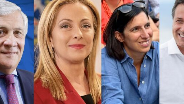 Antonio Tajani, Giorgia Meloni, Elly Schlein e Giuseppe Conte (&copy; Facebook)