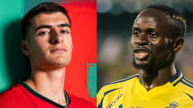 Antonio Silva, difensore del Benfica. Foto &copy; Sky Sport. Sadio Man&egrave;, attaccante dell'Al Nassr. Foto &copy; Al Nassr