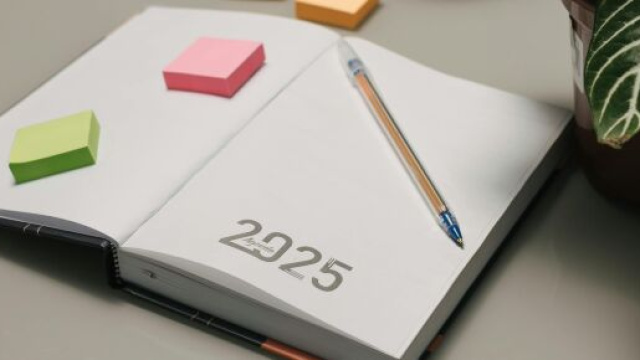 Agenda del 2025 vuota con post-it- &copy; Pexels
