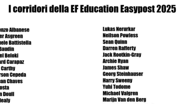 I corridori della EF Education-EasyPost 2025.
