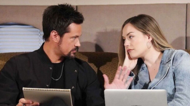 Thomas e Hope in una scena di Beautiful &copy; Canale 5.