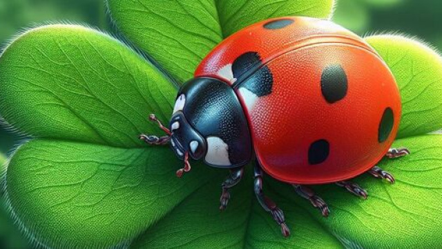 Coccinella portafortuna &copy; Foto generata con Bing IA.