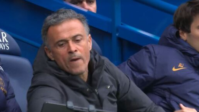 Luis Enrique agac&eacute; par la performance de son &eacute;quipe face &agrave; Reims. (screenshot canal+)