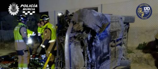 Los dos heridos fueron trasladados al Hospital Reina Sof&iacute;a de Murcia (X, @MurciaPolicia)