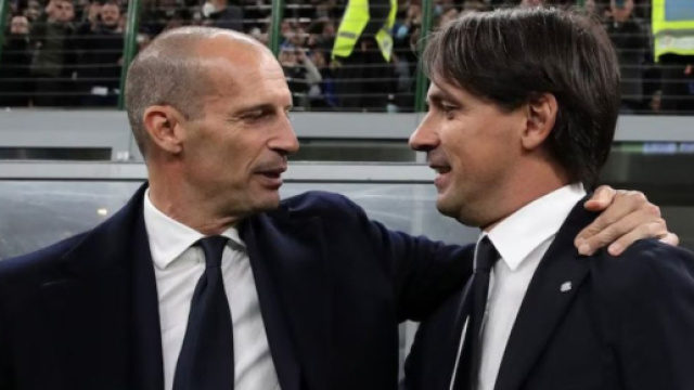 Massimiliano Allegri e Simone Inzaghi in un Inter-Juventus - foto presa dal social X