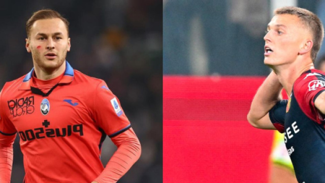 Nel collage di foto Teun Koopmeiners dell'Atalanta e Albert Gudmundsson del Genoa.