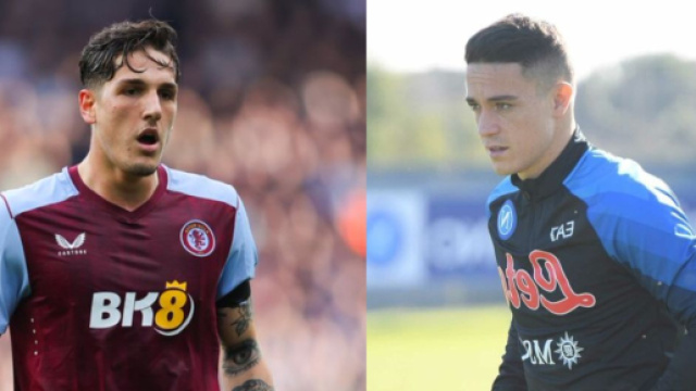 Nicol&ograve; Zaniolo dell'Aston Villa e Giacomo Raspadori del Napoli.