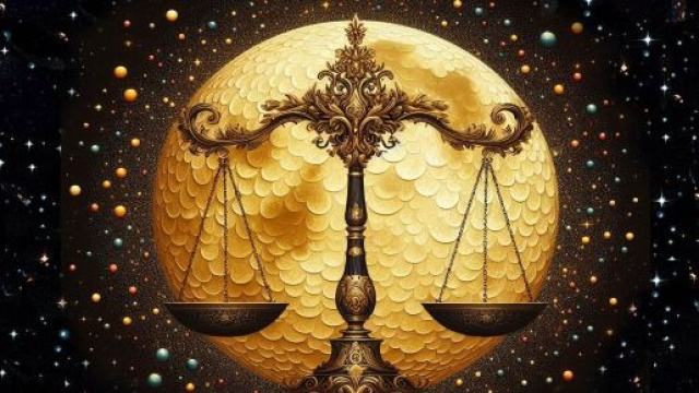 Bilancia in cielo stellato &copy; Foto generata con Bing IA