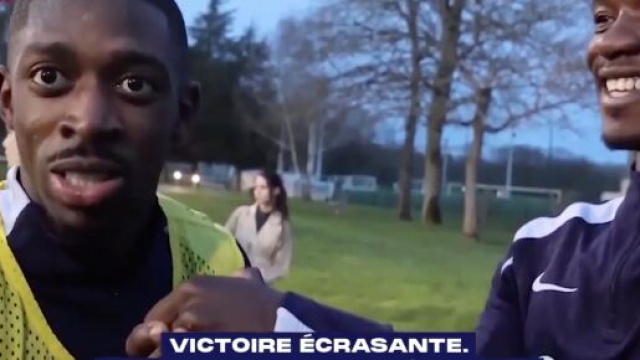 Demb&eacute;l&eacute; nouveau joueur du PSG. (screenshot @equipedefrance)