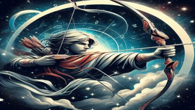 Segno del Sagittario generato con &copy; AI Copilot.
