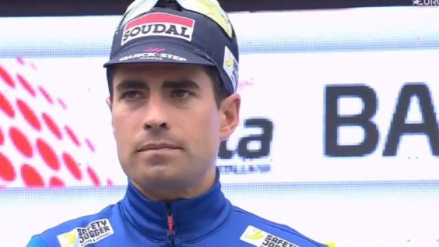 Mikel Landa sul podio della Volta Catalunya - Screenshot &copy; Eurosport