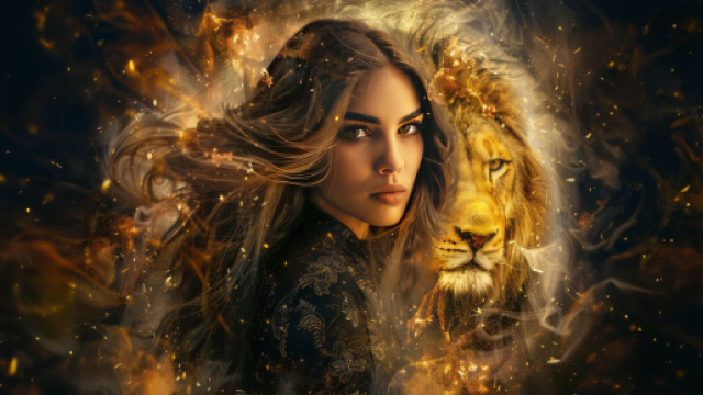 Leone, immagine creata con &copy; IA Midjourney.