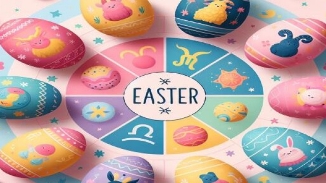 Segni zodiacali tema pasqua generato con &copy; AI Copilot.