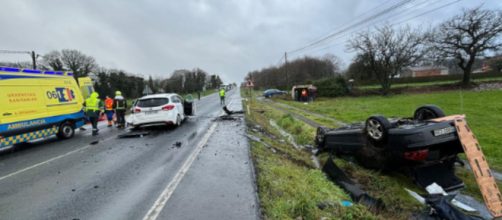 La colisi&oacute;n m&uacute;ltiple tuvo lugar en la N-634 (X @HelicoSantiago)