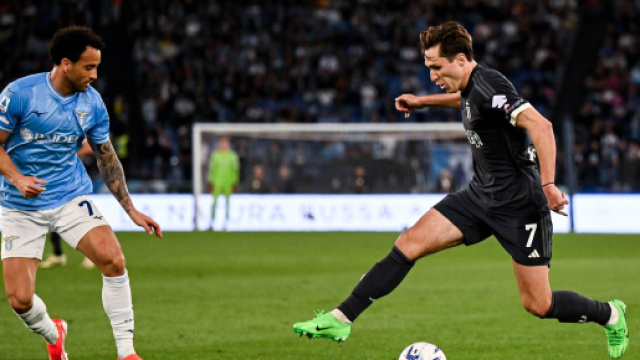 Federico Chiesa, attaccante della Juventus nella partita Lazio-Juve stagione 2023/24, &copy; foto Juventus FC.