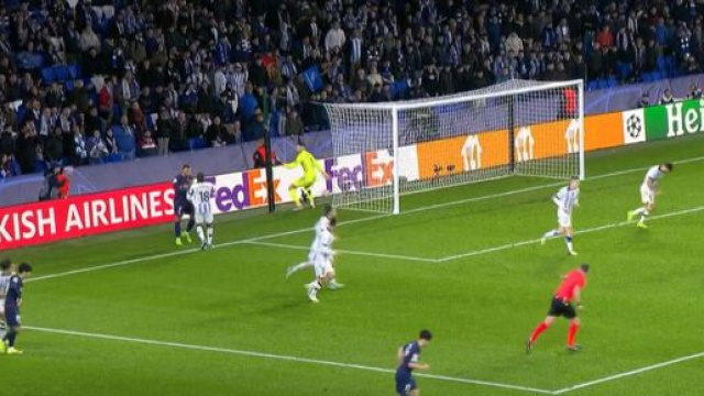 Mbapp&eacute; en forme face &agrave; la Real ce mardi soir. (screenshot Twitter Canal+)