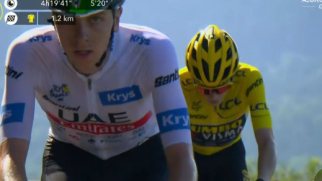 Tadej Pogacar: 'Vingegaard &egrave; un corridore del tutto diverso rispetto a qualche anno fa'.