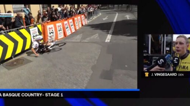 La caduta di Remco Evenepoel &copy; Eurosport.