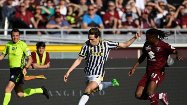 Federico Chiesa, attaccante della Juventus in Torino-Juve stagione 2023/24. Foto &copy; Juventus FC
