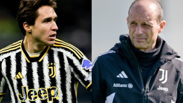 Federico Chiesa e Max Allegri. Foto &copy; Juventus FC.