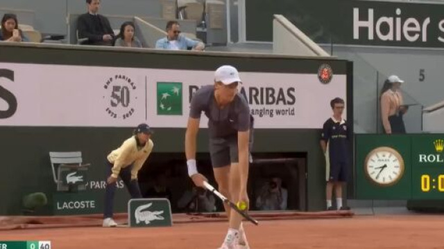 Jannik Sinner al Roland Garros 2023 - screenshot &copy; Eurosport.
