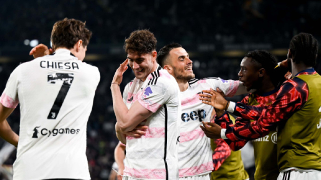 Dusan Vlahovic e Federico Chiesa, attaccanti della Juventus in Juve-Lazio, Coppa Italia 2023/24. Foto &copy; Juventus FC.