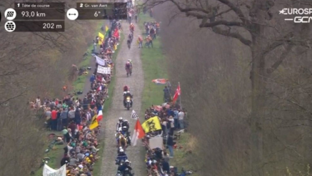 Parigi - Roubaix, la Foresta di Arenberg - Screenshot Eurosport