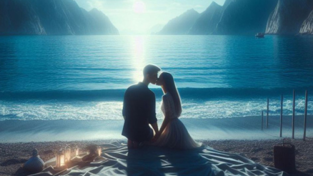 Amore in riva al mare - &copy; Foto Bing IA