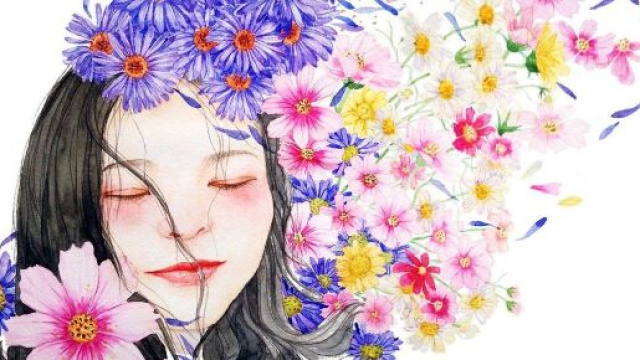 Bimba immersa tra i fiori - &copy; Pixabay.