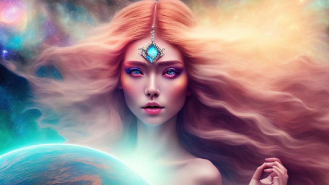 Donna con capelli lunghi e ciondolo sulla fronte &copy; Immagine Pixabay.