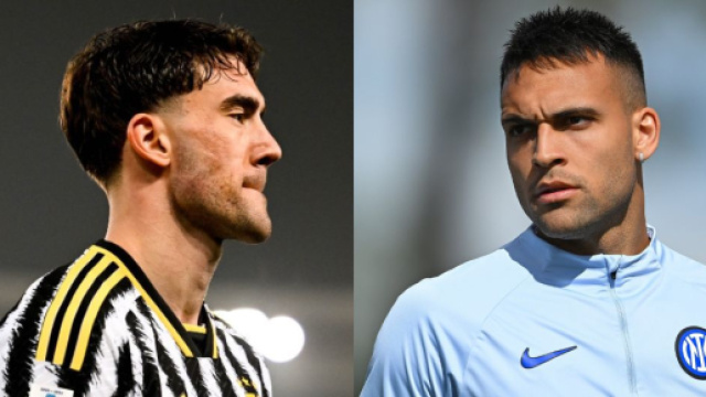 Dusan Vlahovic, attaccante della Juventus. Foto &copy; Juventus FC. Lautaro Martinez, attaccante dell'Inter. Foto &copy; Inter