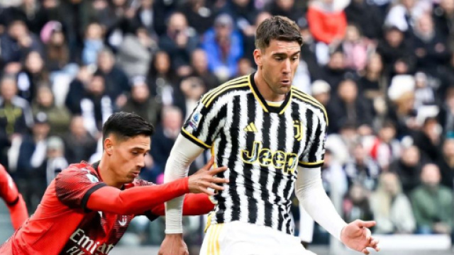 Dusan Vlahovic nella partita Juve-Milan della stagione 2023/24, foto &copy; Juventus FC