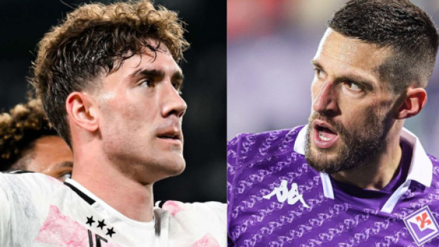 Dusan Vlahovic, attaccante della Juventus. Foto &copy; Juventus FC. Cristiano Biraghi, esterno della Fiorentina. Foto &copy; ACF Fiorentina