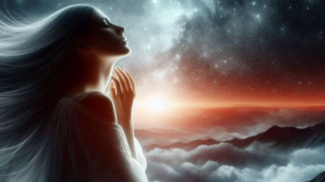 Figura di donna al tramonto - &copy; Foto Bing IA