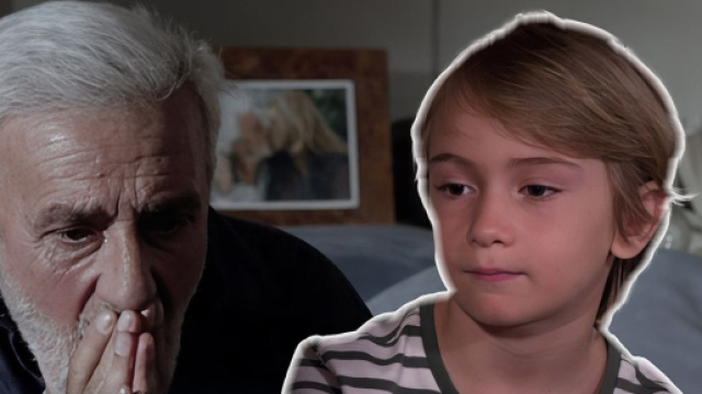 Un posto al sole, Raffaele Giordano (Patrizio Rispo) e il piccolo Antonio Nicotera (Eduardo Scafora) - Screenshot di &copy; Un Posto al Sole Rai -