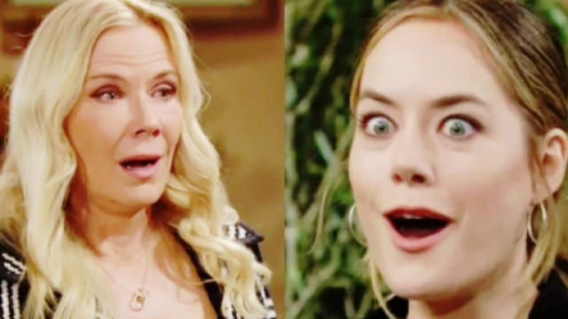 Hope e Brooke sul seti di Beautiful, screenshot &copy; CBS